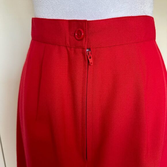 Vintage Red A Line Skirt Knee Length Union Made Size XS - Picture 7 of 8